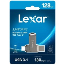 Lexar 128GB JumpDrive Dual Drive D400 Type-C ve Type-A 130MB/s Okuma USB 3.1