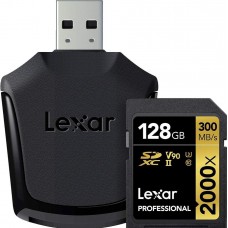 Lexar Professional 128GB 2000x SDXC UHS-II 300MB/s C10 V90 U3