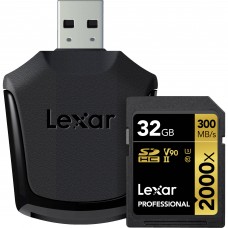Lexar Professional 32GB 2000x SDXC UHS-II 300MB/s C10 V90 U3
