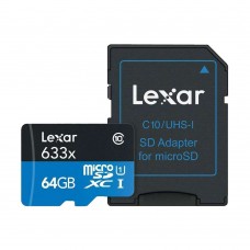 Lexar High-Performance 64GB 633x microSDXC UHS-IC10 A1 V30 U3