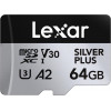 Lexar 64GB Silver Plus microSDXC 205mb 4K V30 UHS-I A2 - LMSSIPL064G-BNANG