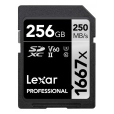 Lexar 256GB Professional 1667x SDXC UHS-II V60 U3 C10 LSD256CB1667