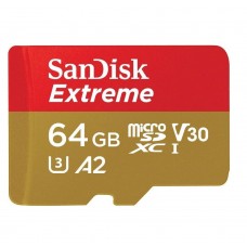 SanDisk Extreme 64GB microSD XC U3 A2 C10 SDSQXAH-064G-GN6MN