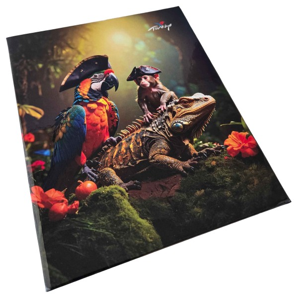 Papağan, Maymun ve İguana Baskılı 15x21 3'lü Fotoğraf Albümü
