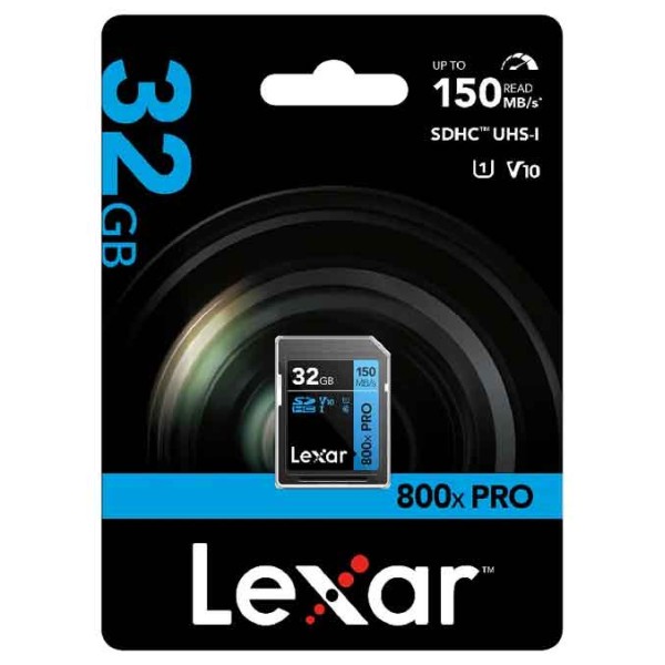 Lexar 32GB 800x PRO 150MB/s Read SDHC UHS-I (LSD0800P032G-BNNNG)