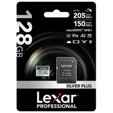 Lexar Silver Plus 128GB microSDXC 205MB/s 4K V30 UHS-I A2 (LMSSIPL128G-BNANG)