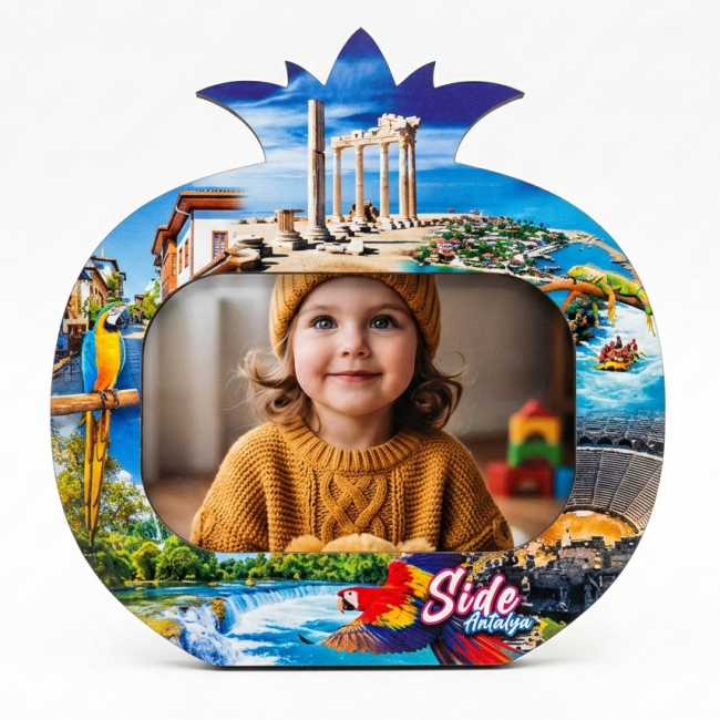 Antalya Side Themed Pomegranate Figured 10x15 Laminated Decorative Frame