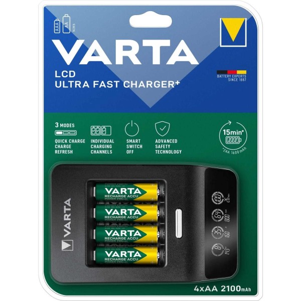 Varta LCD Ultra Fast Plus / 15 dk. Ultra Hızlı Şarj Cihazı (57685 101 441)