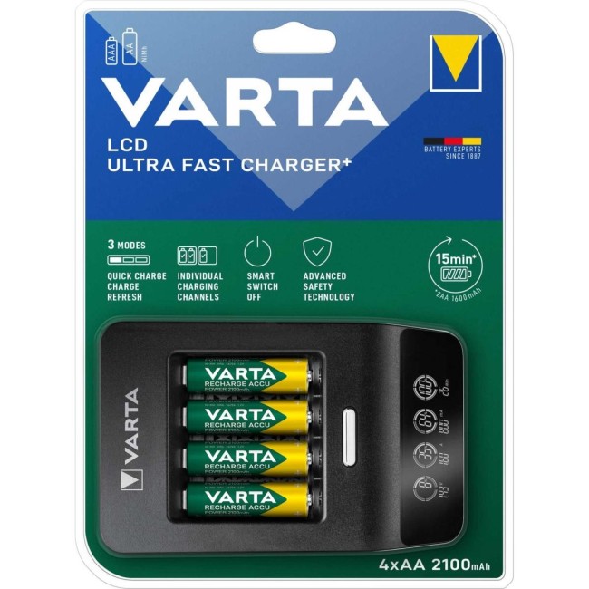 Varta LCD Ultra Fast Plus / 15 dk. Ultra Hızlı Şarj Cihazı (57685 101 441)